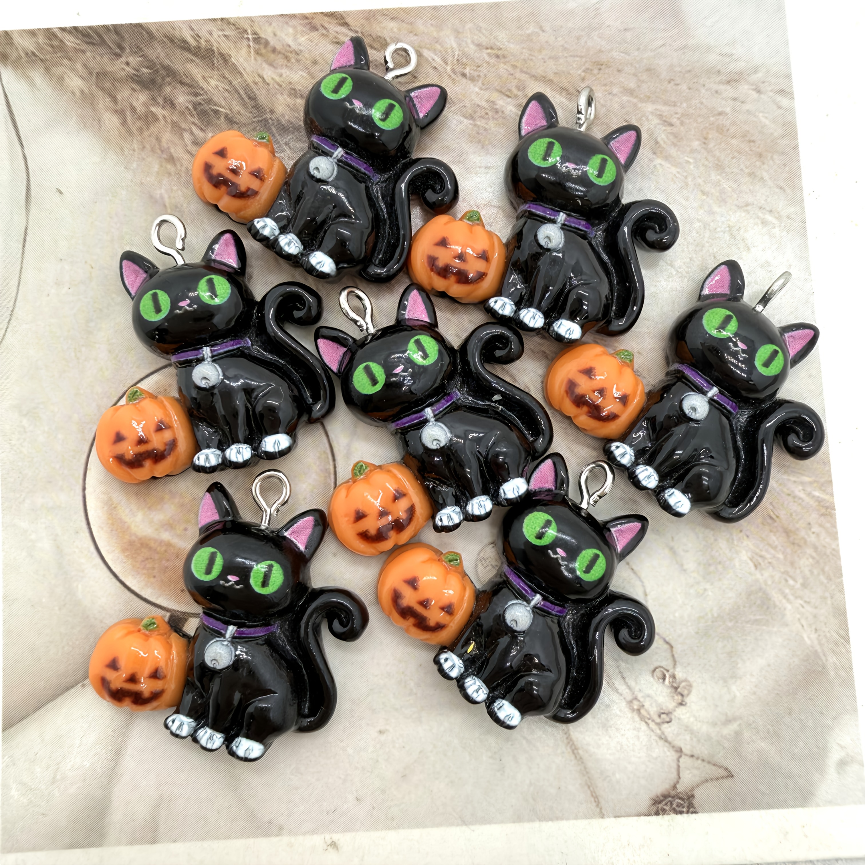 TEMU 10pcs Breloques Pendentifs Halloween pour la Fabrication de Bijoux, Boucles d'Oreilles Artisanales, Bracelets, Ajouts de
