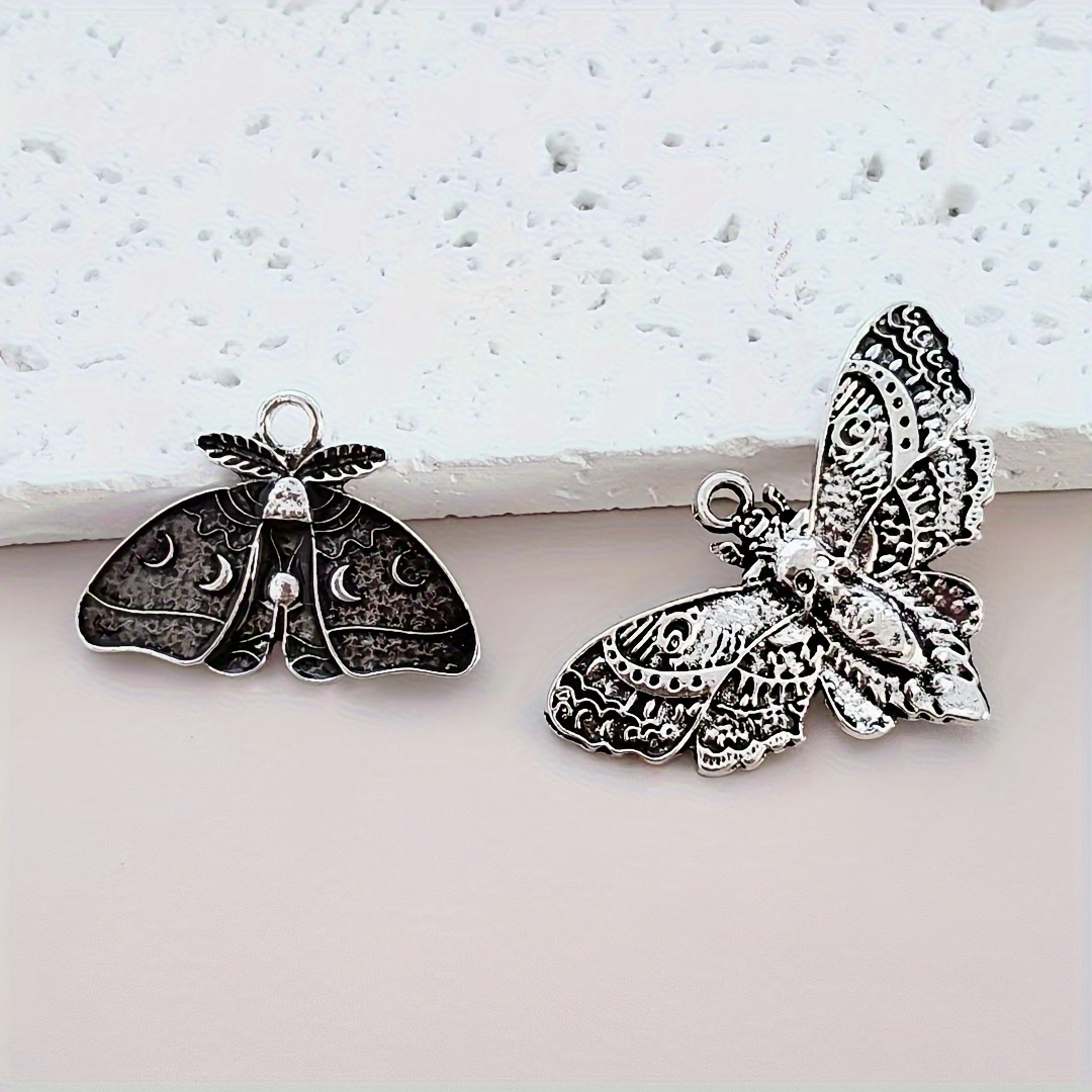 20pcs Gothic Style Moon Skull Crow Enamel Charms For DIY Jewelry Making...