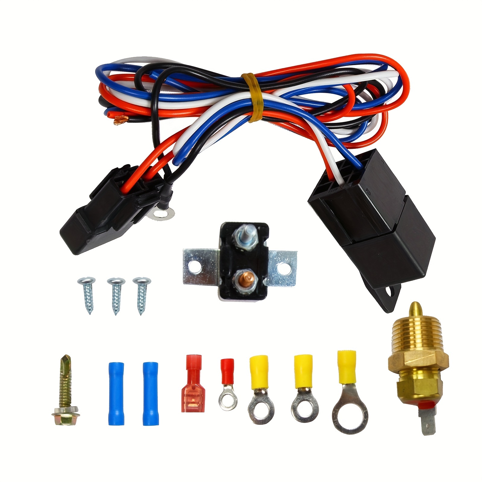 TEMU 3/8" Inch 175~185 Electric Radiator Fan Thermostat Temperature Relay Switch Sensor Kit