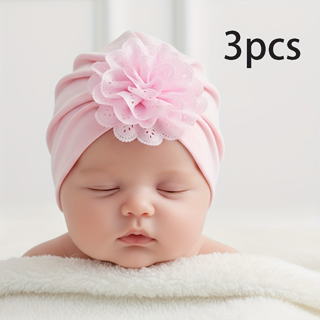 3pcs new baby products set including hats with hollow   knotted bohemian style indian hats for babies gift package