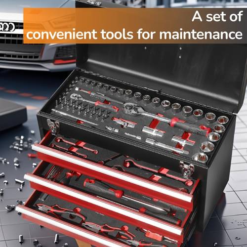 a toolbox set automotive repair tool combination kit ratchet wrench set multifunctional portable tool storage box for home and car use high quality tool set