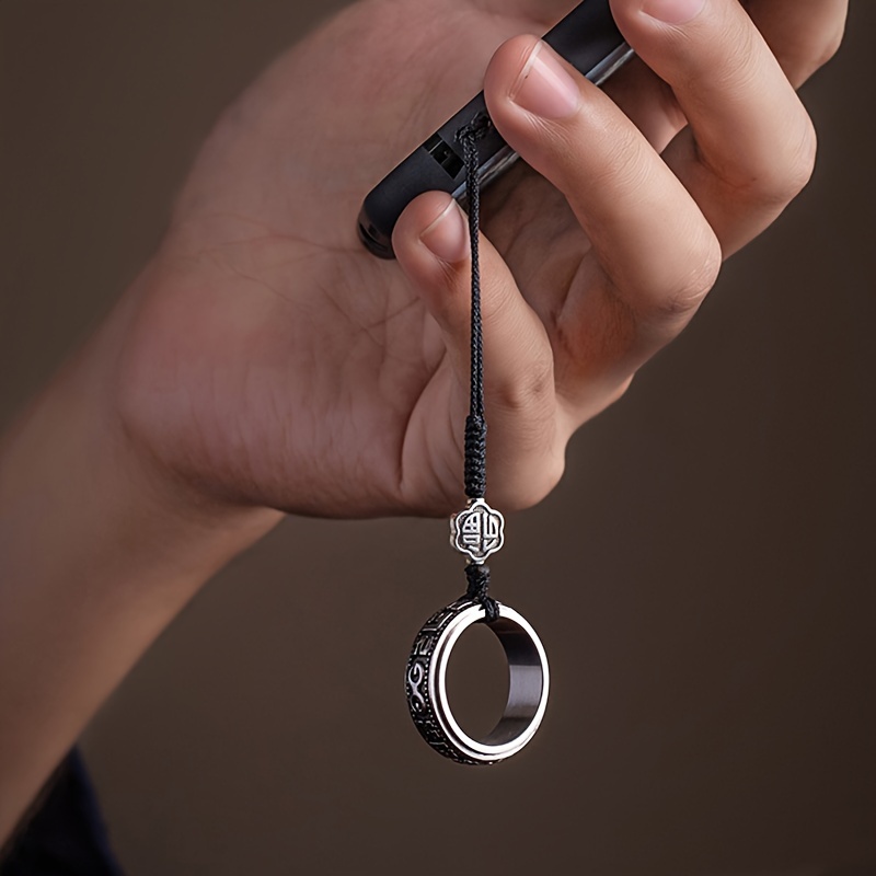 E-shop 1 Stück einzigartiger, rotierender Fuxi--Ring-Schlüsselanhänger im Vintage-Stil aus Legierung und Handy-Anhänger