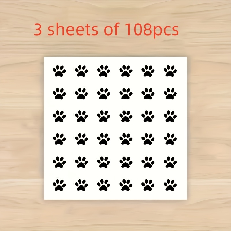 36/72/108pcs Transparent Paw Print Stickers - Cute Small Animal Claw Design, High-quality Paper Material For Laptop, Phone, Water Bottle, Notebook Decoration - Gift & Diy Craft Supplies, Cute Stickers