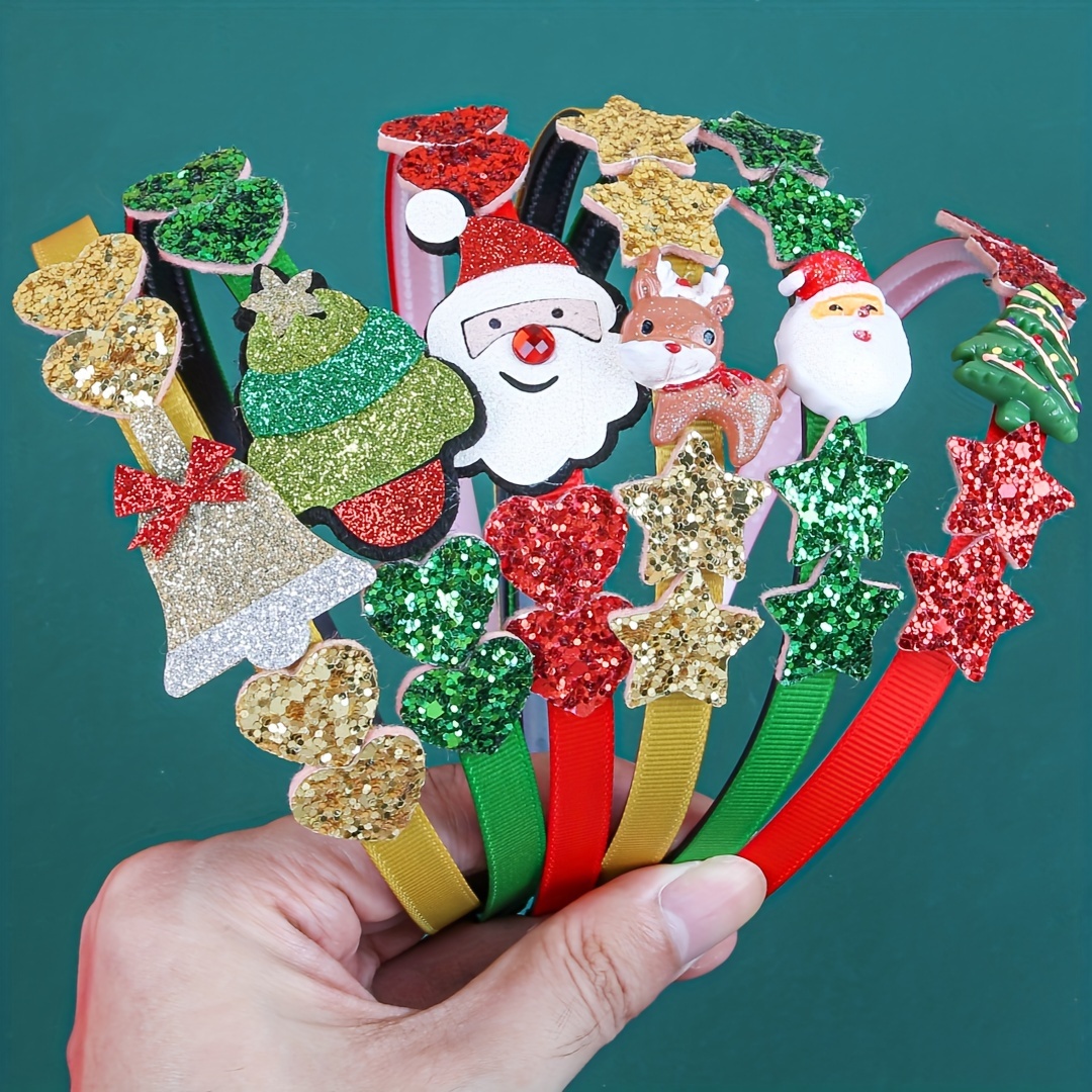 Christmas Holiday Hair Bows Set Santa Reindeer Sequin‎ Festive Accessories Christmas Holiday Hair Bows Set‎ Santa Reindeer Sequin  main image 4