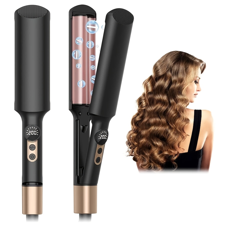 E-shop Crimper-Haarstyling-Werkzeug Mini 0,4 Zoll Reise-Wellzange für Damen, kleines Doppelwalzen-Wellzangen-Set, S-Lockenstab, Dualspannung (110-240V)