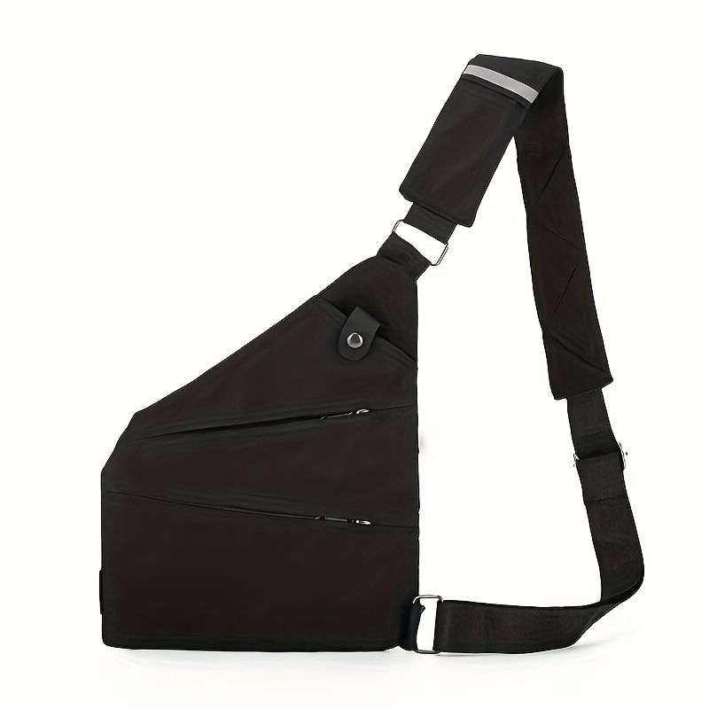 TEMU Unisex Crossbody Sling Bag, Slim Anti-theft Shoulder Bag With Multiple Zipper Pockets, Casual Daypack For Travel, Hiking & Everyday Use