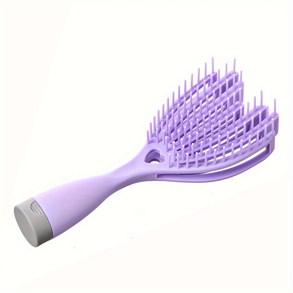 TEMU 1pc Massage Hair Comb - Elastic Scalp Massage Comb, Wet Dry Dual Purpose Comb, Hollow Out Hair Brush - Haircare Heatless Tool For Women And Men
