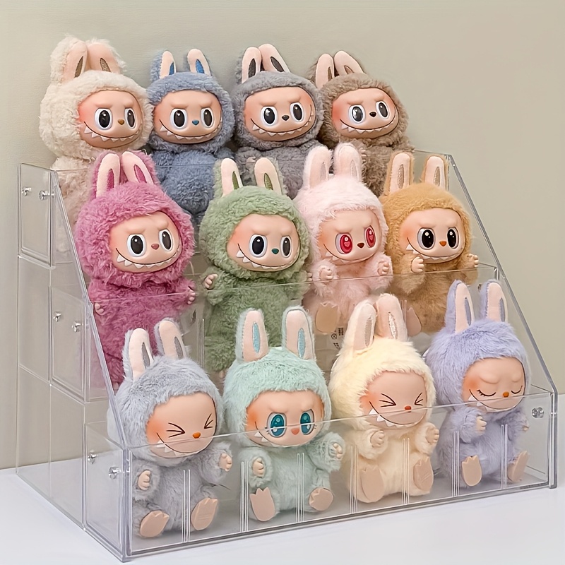 3-Tier Large Capacity Acrylic Display Stand, Suitable for Laundry Dolls and Handmade Mystery Box Collectibles - Transparent Ladder Storage Organizer with Multiple Compartments, Easy to Organize, Durable Structure, Clear Material