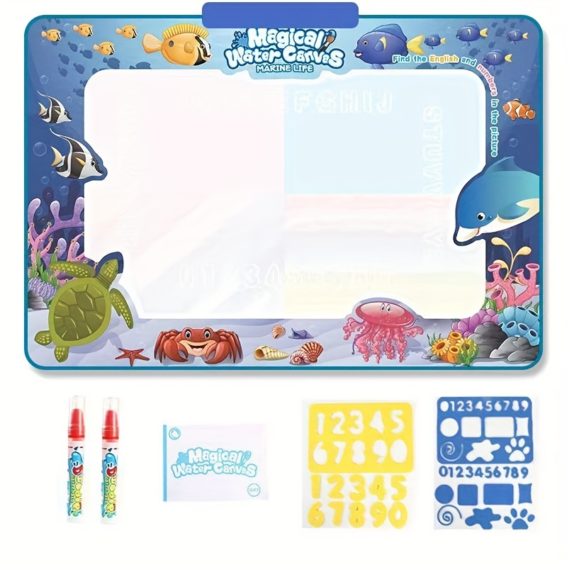 magical water canvas toy reusable magic water canvas drawing mat portable art toy with textured surface mixed colors relaxing   fun drawing board drawing pad graffiti   drawing board watercolor painting mat drawing board with letters and numbers  s toy easter gift birthday christmas gift Product details 6