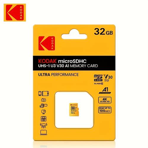 kodak uhs i u3 v30 a1 memory storage 32gb 64gb 128gb 256gb 4k ultra hd compatible for smartphone pc speaker camera