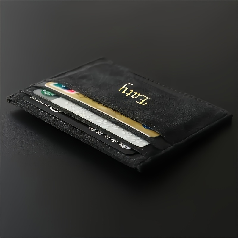 TEMU Custom Engraved -thin Card Holder - Fashionable Design, Personalized Gift For Men And Women