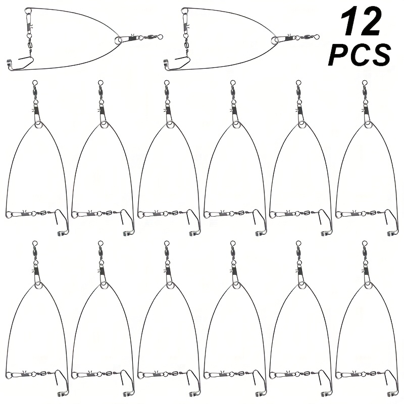 12pcs Automatic Fishing Launcher Spring Hooks - Lazy Angler's Essential Gear For Vertical Fishing