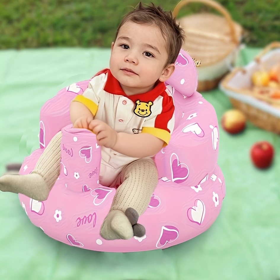 Inflatable children's seats-push inflatable children's study chairs,  inflatable sofas, cartoon inflatable seats with built-in inflators,  portable