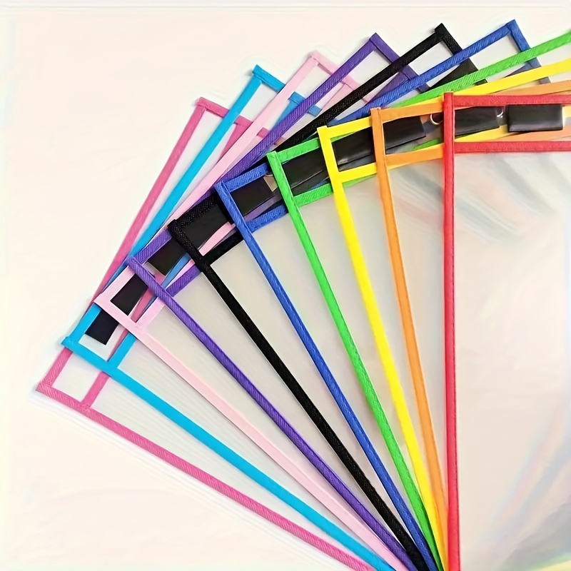

3/6/8pcs Oversized Reusable Dry Erase Pocket Sleeves : A Must-have For Teachers In School Classrooms