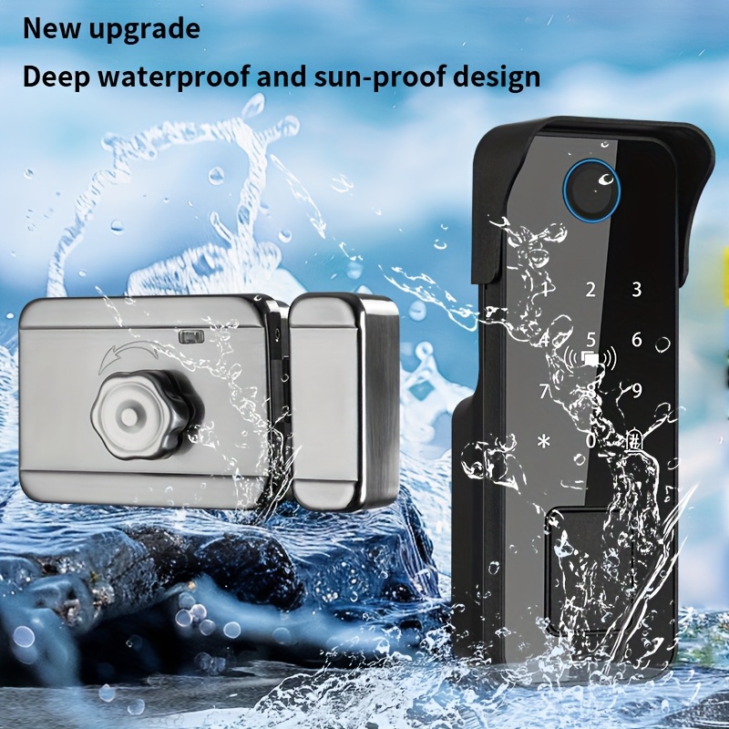 قفل إطار ذكي لاسلكي من تويا - مقاوم للماء، مع بصمة الإصبع، رمز PIN، فتح بطاقة ومفتاح