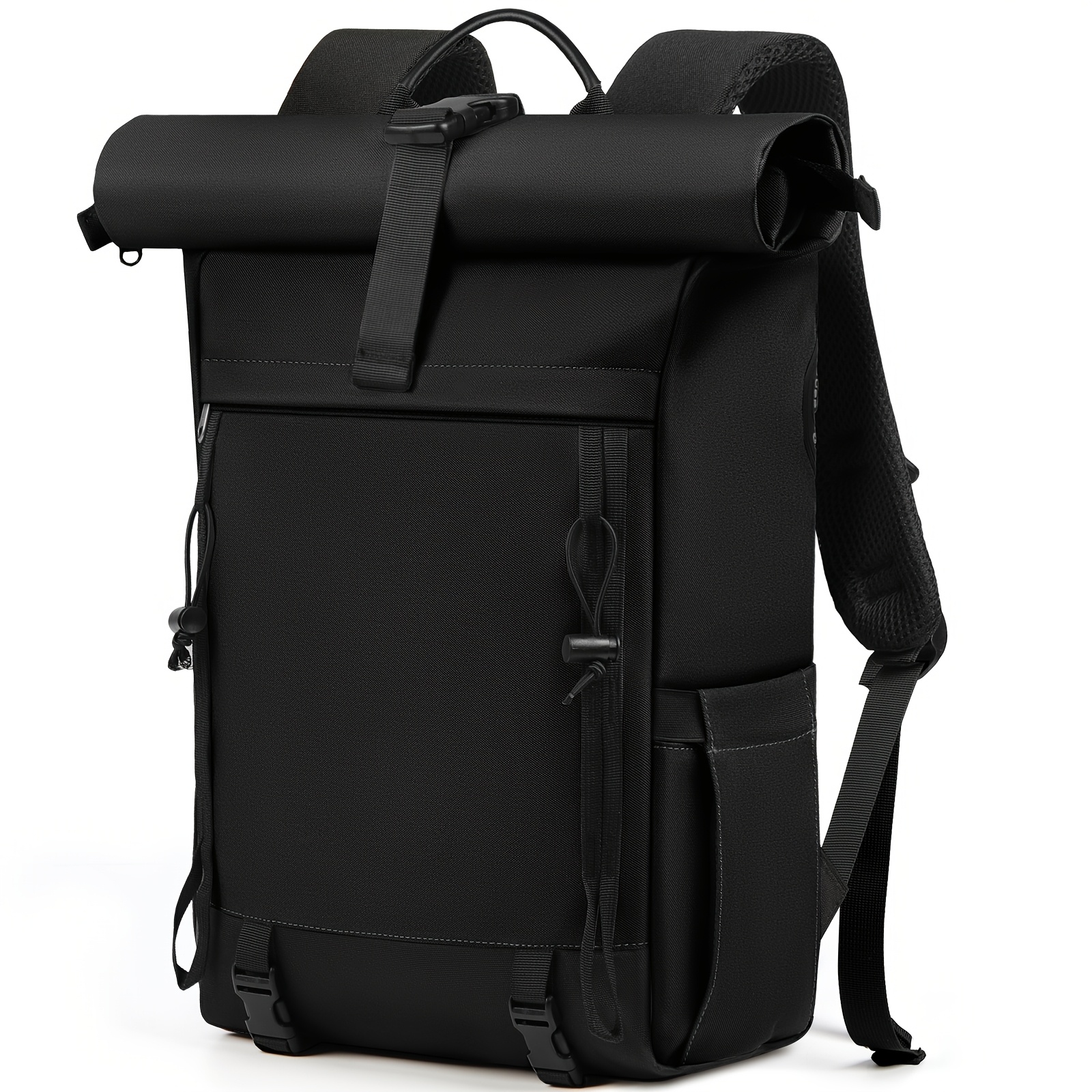 RAINSMORE 17-inch Travel Laptop Backpack for Outdoor Hiking, Unisex, Suitable for Hiking, Mountaineering, Work, Camping, Large Capacity Backpack, Black