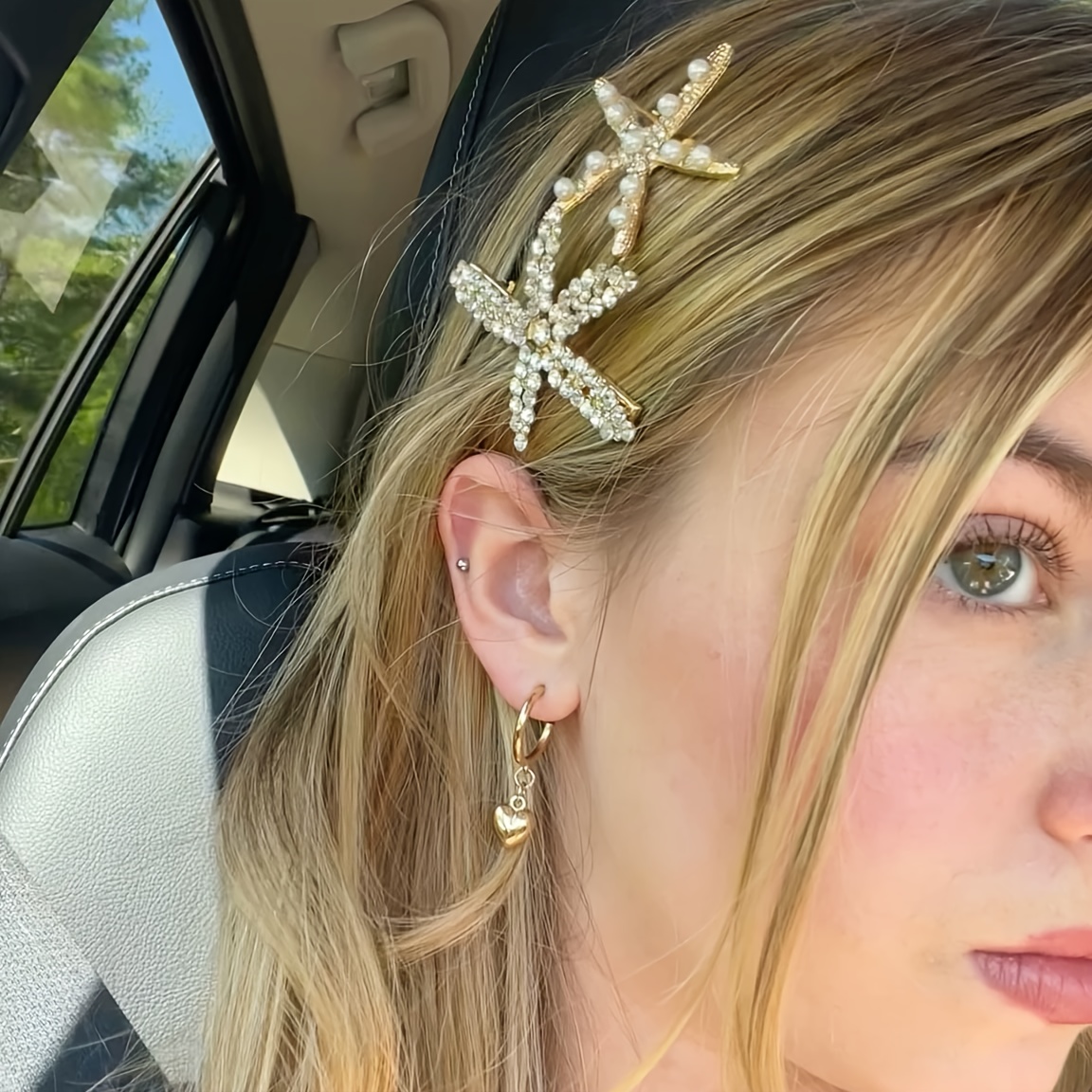 2pcs sweet   pearl decorated   hair clip combination suitable for weddings dates vacations daily wear elegant womens hair accessorie Product details 4