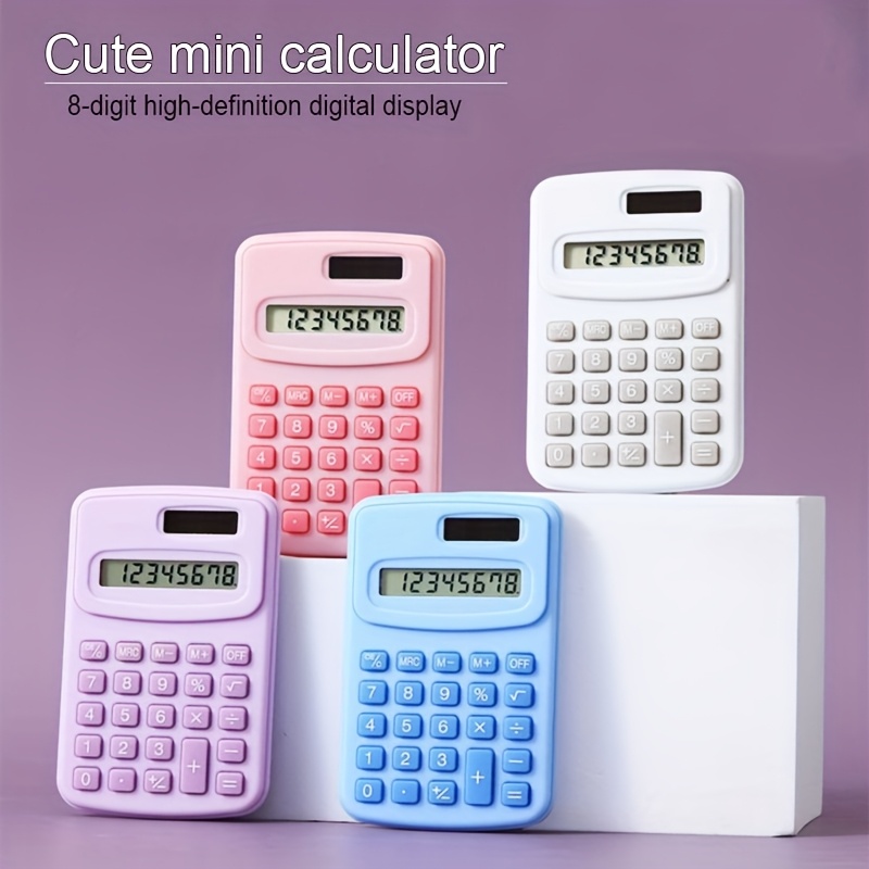 1pc Tips Calculator Cute Cartoon Pocket Portable Calculator For School Office