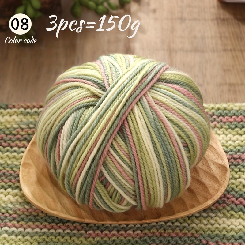 150g Pure 100% Wool Multicolor Long Strands Of Yarn For Handcrafting Autumn Winter Warm Sweaters Hats Scarves Colored Wool Balls