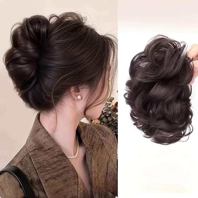 

Elegant Women's Scrunchie Wig - Natural-looking, High-temperature Fiber Hair Bun Extension, & Stylish For All , Wig Accessories