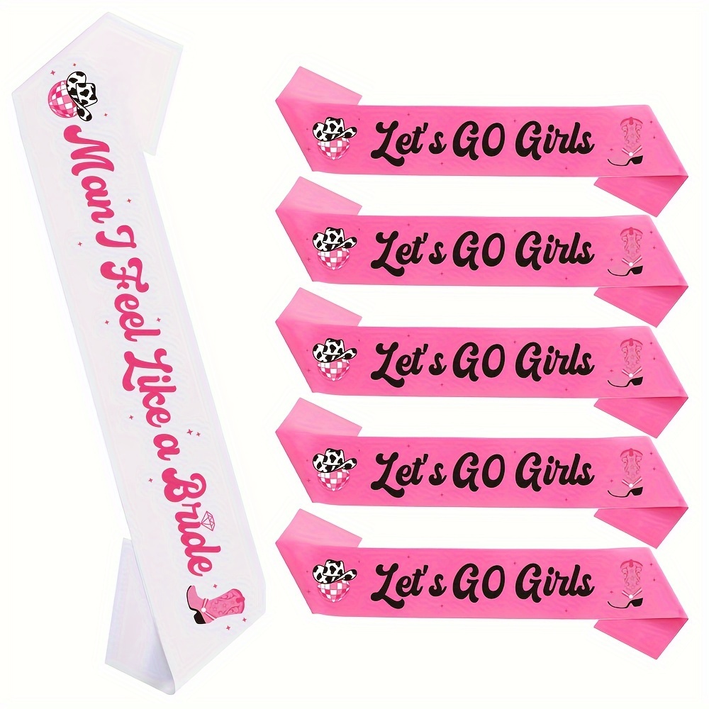 TEMU 6pcs/set, Bachelor Party Decorations Cowgirl Bridal Belt For Men I Feel Like A Bridal Bachelor Go Bridal Shower Party Decorations Final Denim