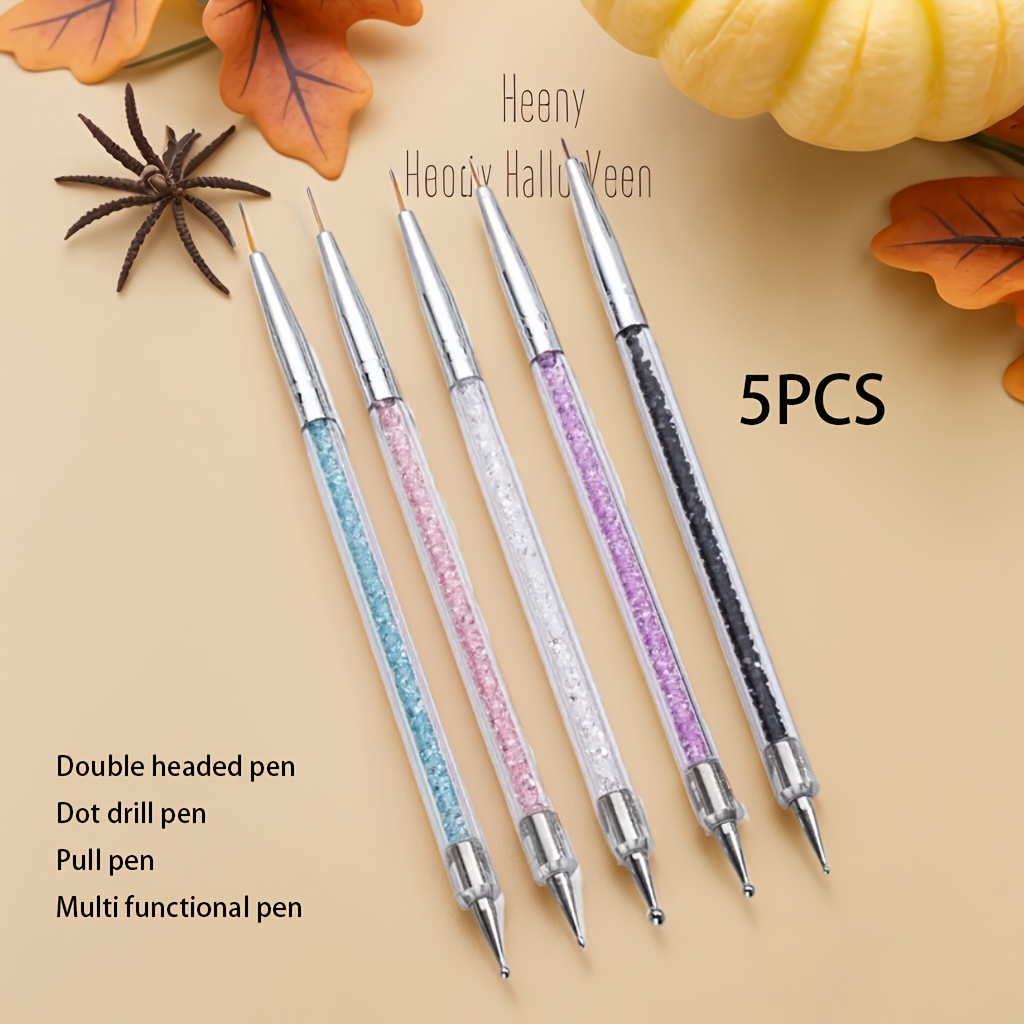 

5 Sets Of Double Headed Drill Pens, Acrylic Pen Body Suitable For Pulling Lines, Beads, And Flower Needles