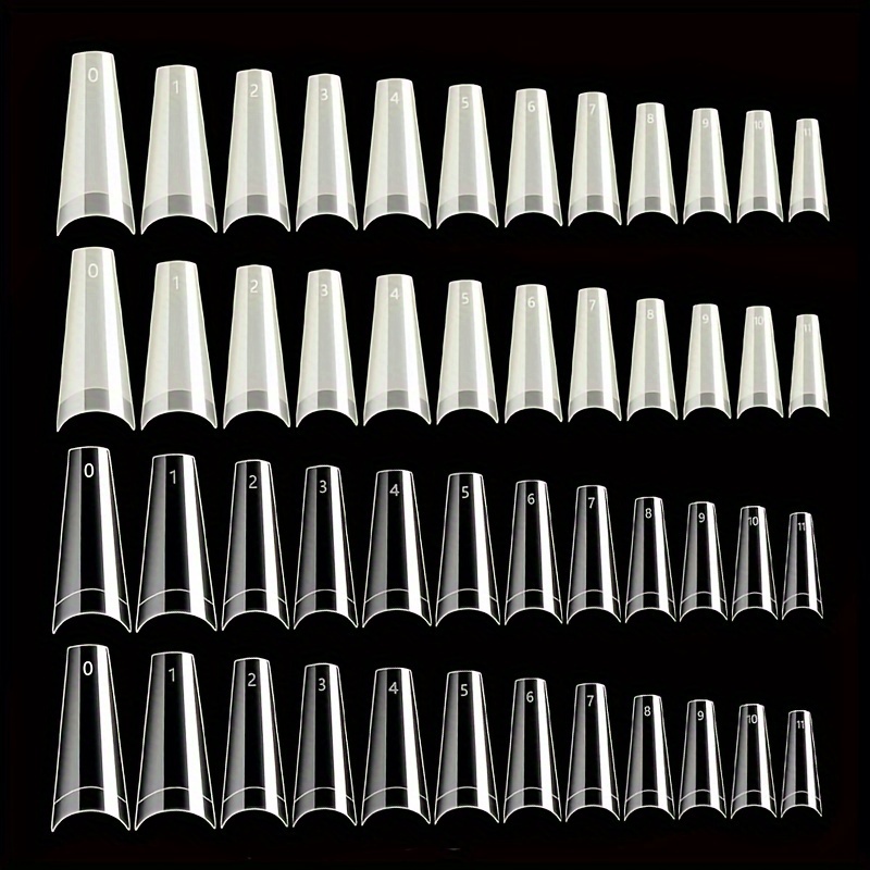 

1000pcs French Tip -on Set - Clear & , Length, For Diy Manicure And Use, -shaped False Tabs For Application