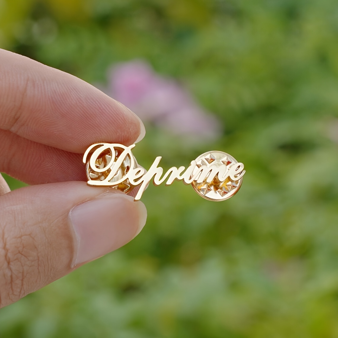 TEMU Personalized Elegant Minimalist Nameplate Brooch - 304 Stainless Steel Custom Engraved Pin For Women, Everyday Jewelry Gift For Her, Durable &