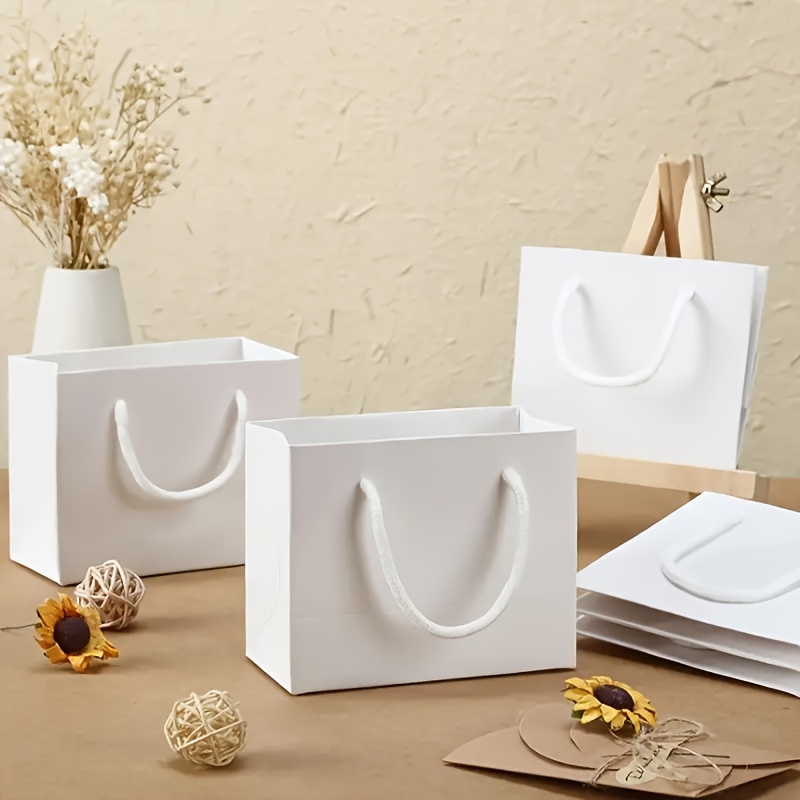 white paper gift bags handles small multipurpose tote bags Temu