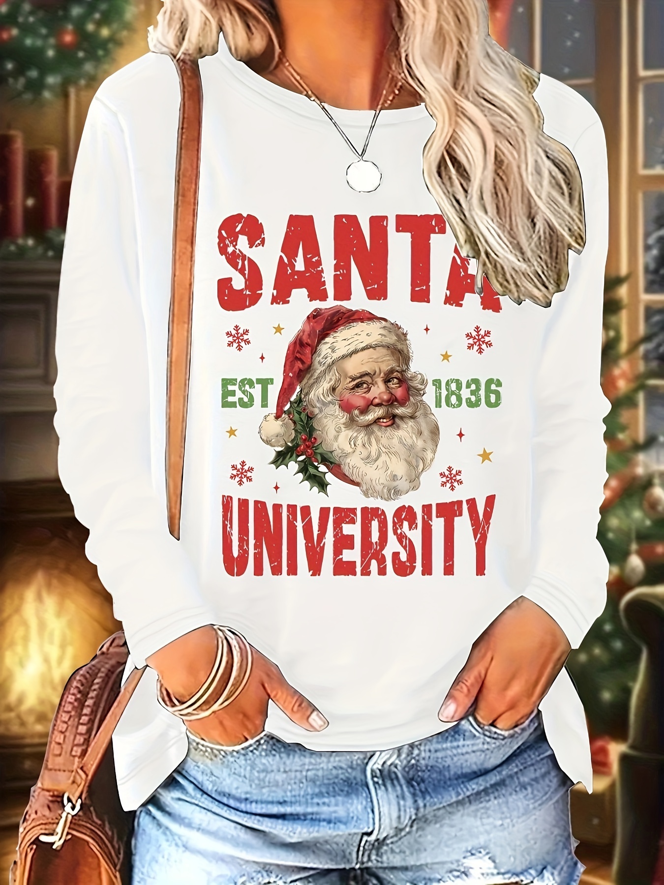 jeans camiseta mujer navidad