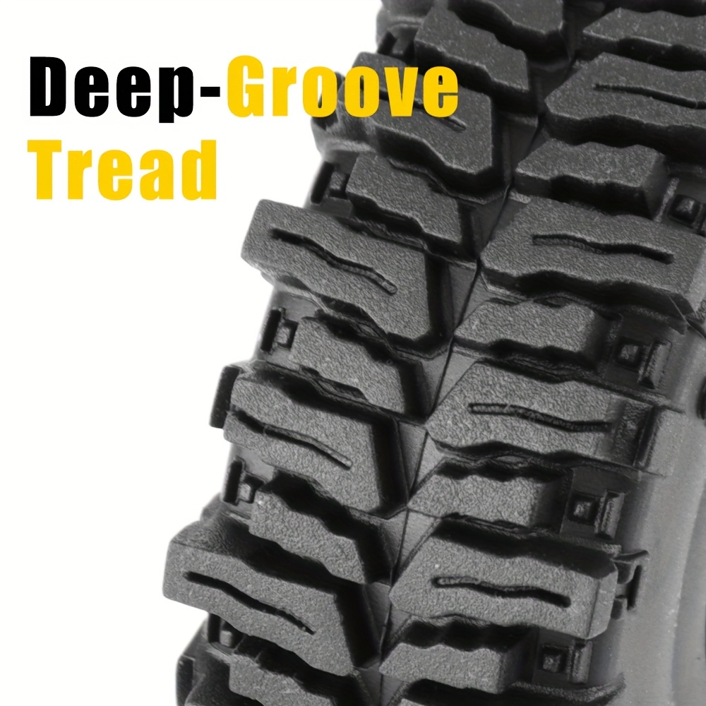 KINGCOO Lot De 4 Pneus RC Crawler 1,0 – Caoutchouc Souple 57/63 Mm Pour SCX24 TRX4M FCX24 1/18 1/24