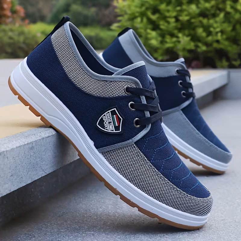 mens solid color solid sneakers lightweight low top lace up sneakers suitable for training outdoor daily wear cushioned sole breathable fabric upper casual sneakers no Product details 7