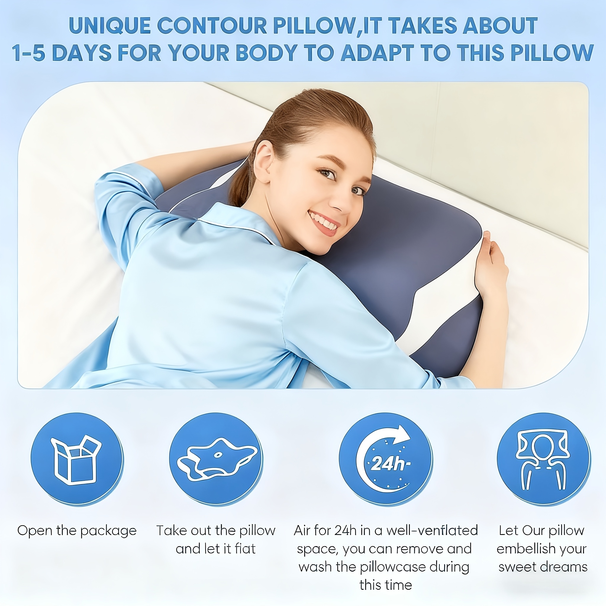 One Ergonomic Cervical Pillow Featuring Slow Rebound Support, Breathable Cooling Fabric, And a Machine Washable Cover, Suitable for Side, Back, And Stomach Sleepers, Providing Gentle Cervical Comfort, Making It a Perfect Gift for Family And Partners