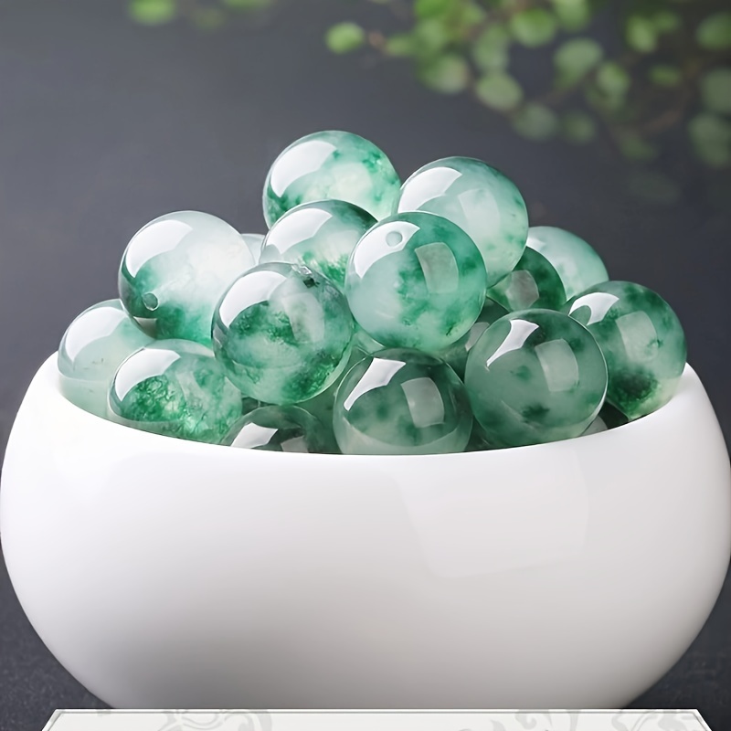 

40pcs Natural Jade 10mm Crystal Ball, Quartz Sphere Loose Stones, Spacer Round Beads For Jewelry Making Diy Necklaces Bracelets