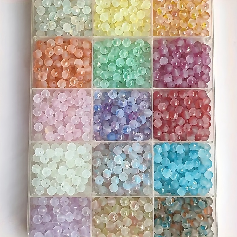 

160 Pcs Multicolor Frosted Glass Round Beads, 8/10mm Straight Hole, Perfect For Diy Handmade Compositions, Bracelets, Necklaces, And Ancient Style Accessories