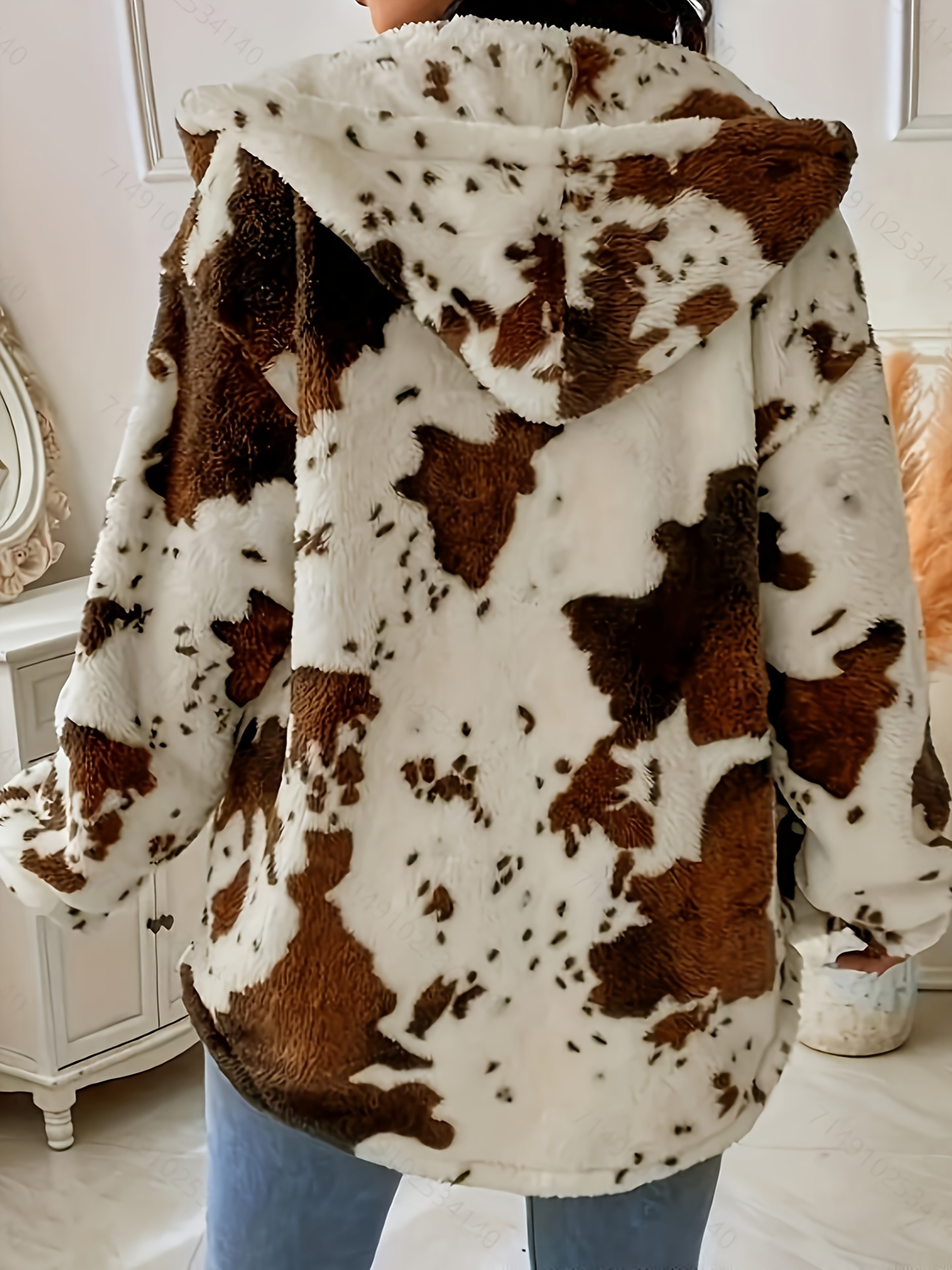 cow print jacket sold on Temu United States