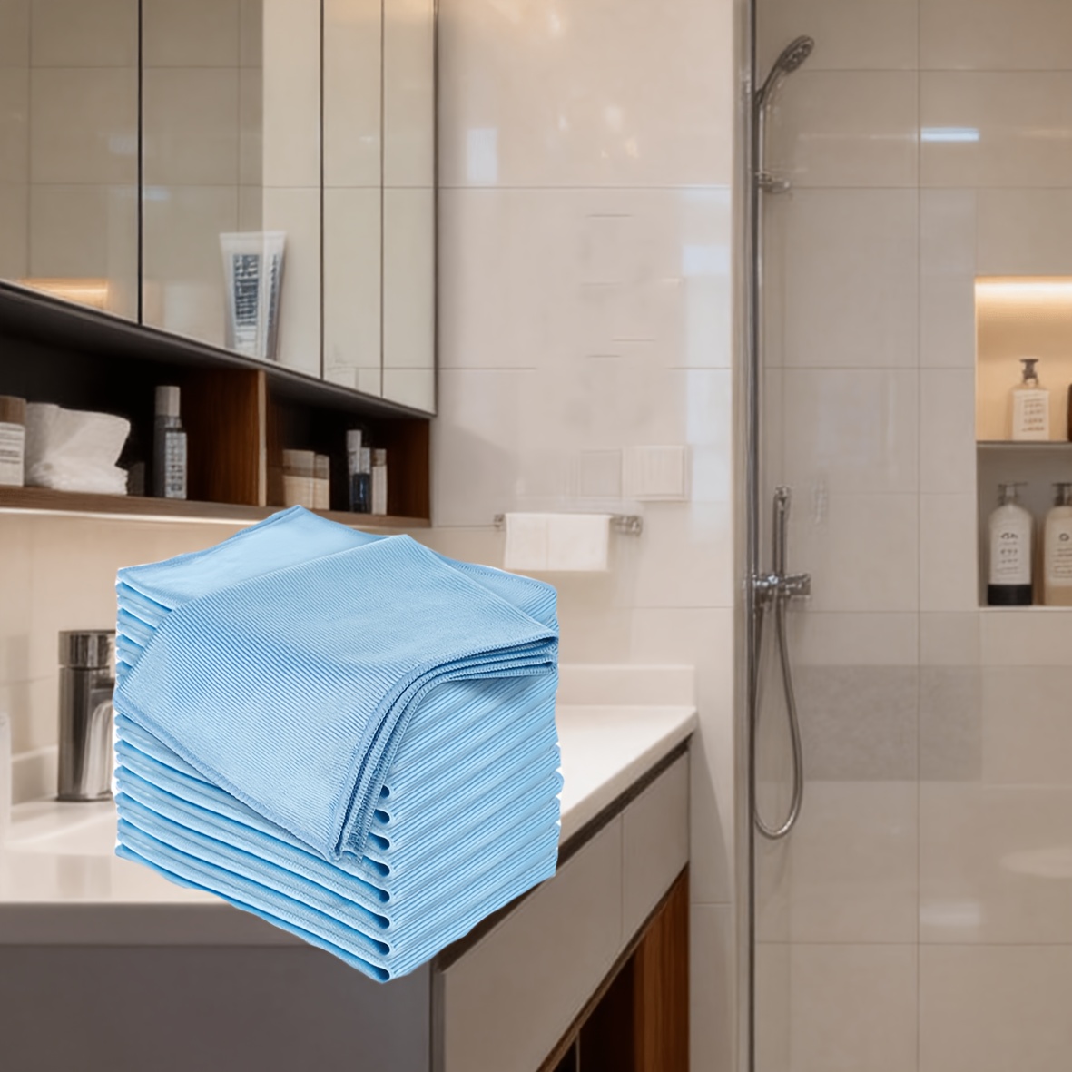 TEMU Blue Glass Cleaning Cloth - 3pk And 9pk - No - - Can Quickly Clean Windows, Windshields, Mirrors And Stainless Steel Products