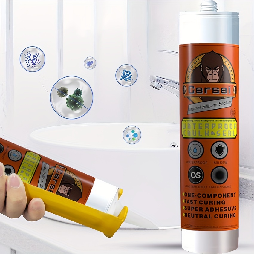 1pc 300ml White Silicone Caulk For Tub, Window, Door, Sink Waterproof