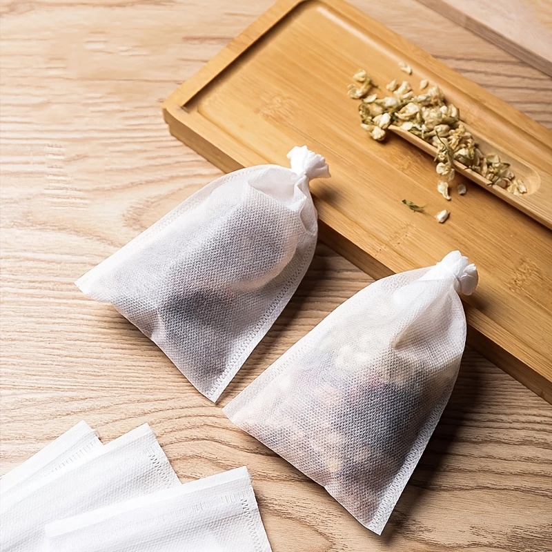 100pcs food grade non woven fabric tea filter bags spice infuser teabags for loose leaf tea and spices details 3