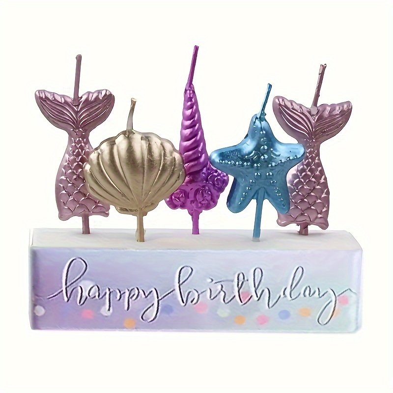 Mermaid Ocean Theme Birthday Candle Set Creative Cartoon - Temu