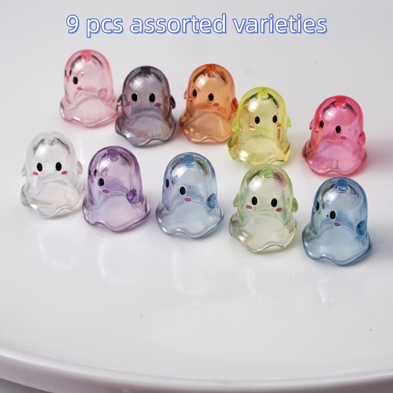 TEMU 9pcs Random Colors Transparent Beads Handmade Materials, Craft Supplies, Clothing Decorations, Additions, Necklace, Bracelet, Ear Jewelry And