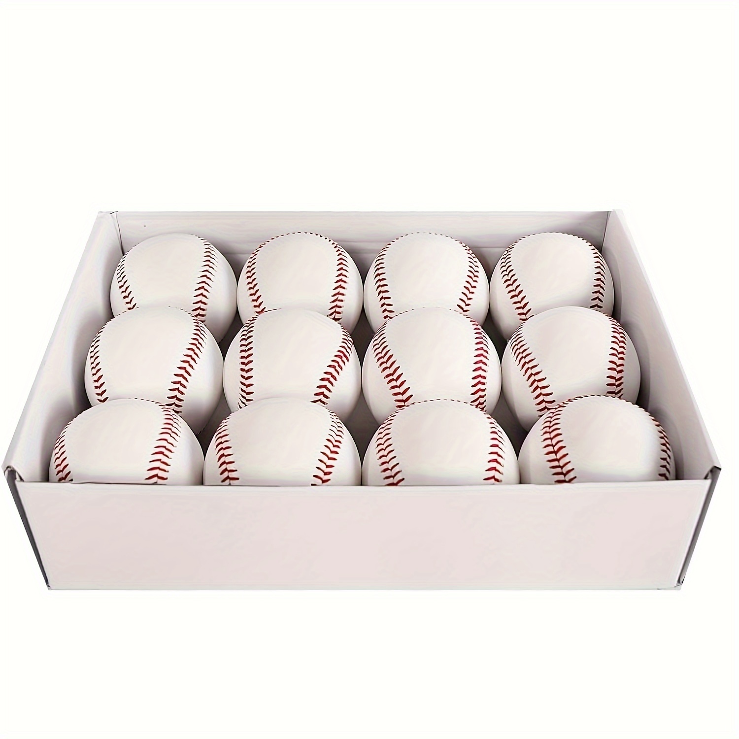 

12pcs Standard Size White Wooden Baseballs For Practice - , Safe For Teeball, Ideal For Hitting, Pitching, Batting & Training, 9-inch Adult/youth Baseballs In Box, Baseball Accessories