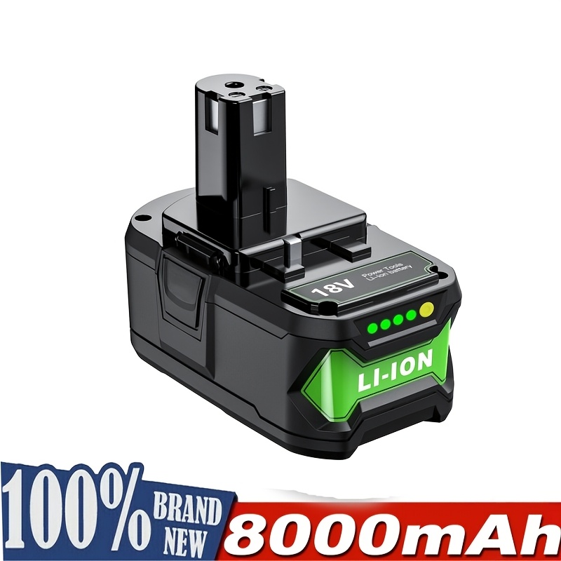 TEMU 1 de batterie de remplacement 8.0Ah P108 18 volts compatible avec Ryobi 18V Lithium-Ion Battery P107 P105 P104