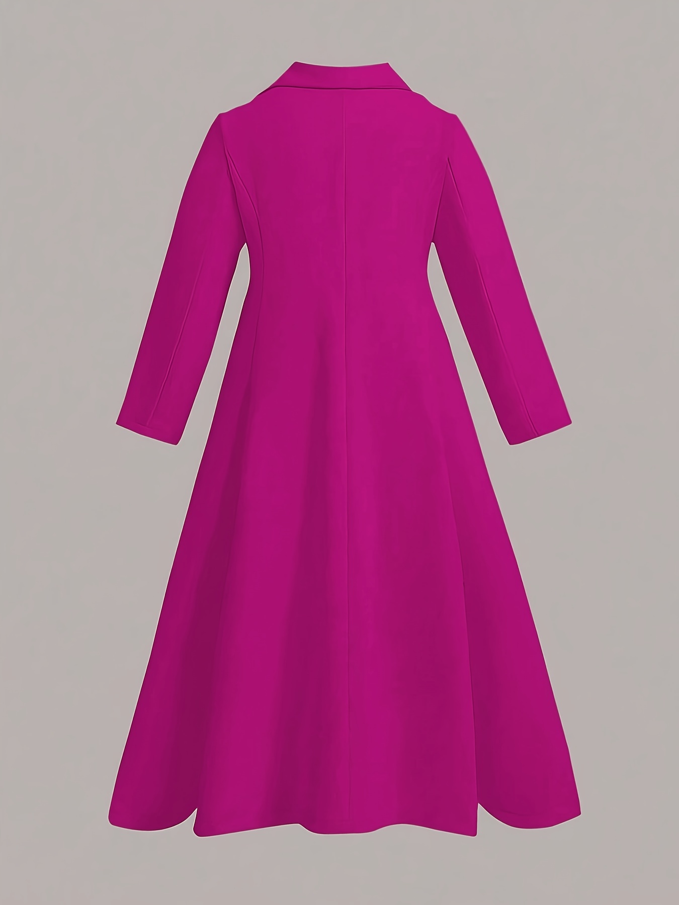 elegant womens pink trench coat long sleeve button front non