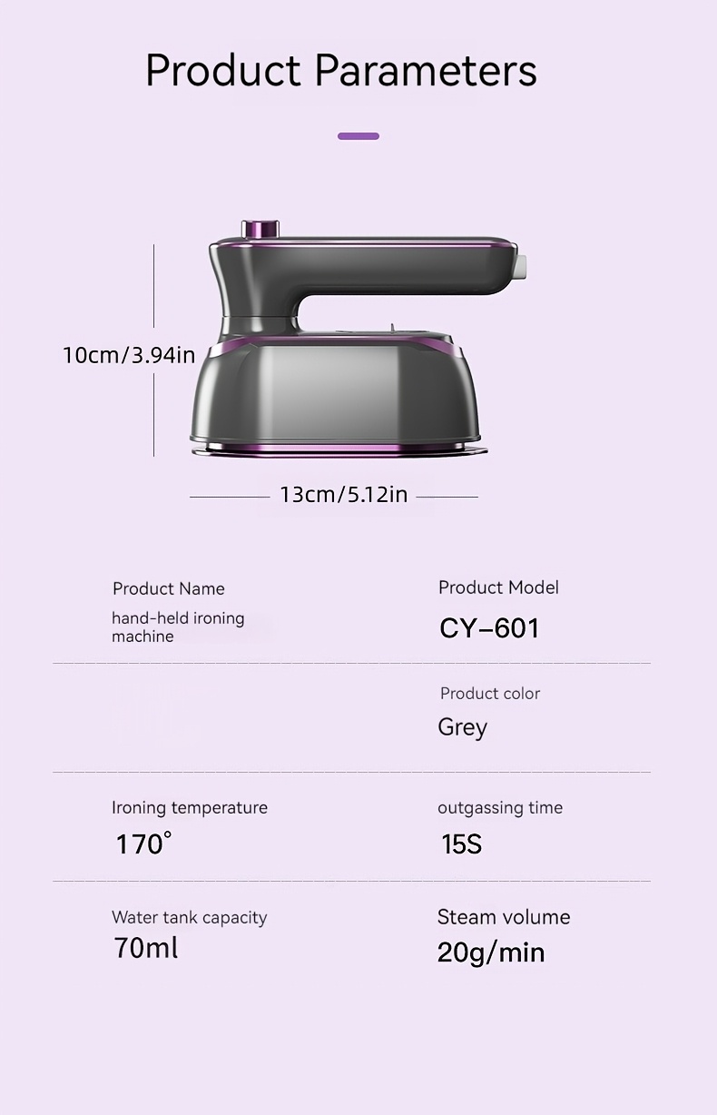 1000w steam electric iron 60ml garment steamer high power handheld garment steamer fast heating compact folding travel iron eu plug Product details 11