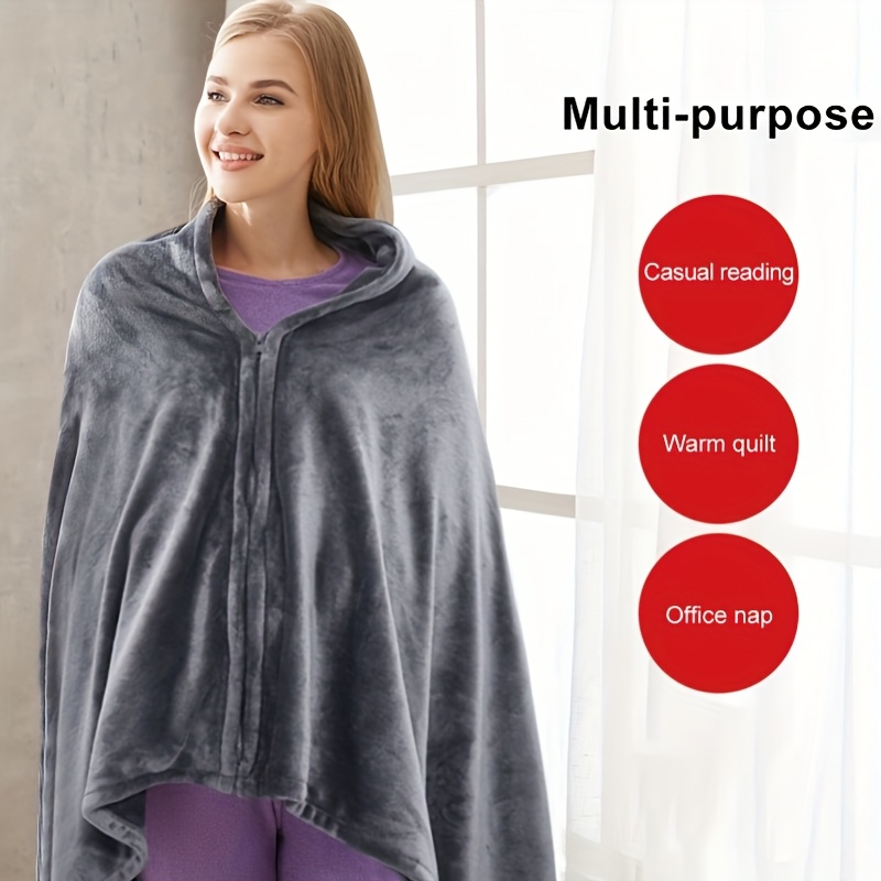 TEMU The Heated Shawl Blanket Of Flannel Fabric, With 8 Heating Zones And 3 Temperature Controls, Suitable For Office And Home Use