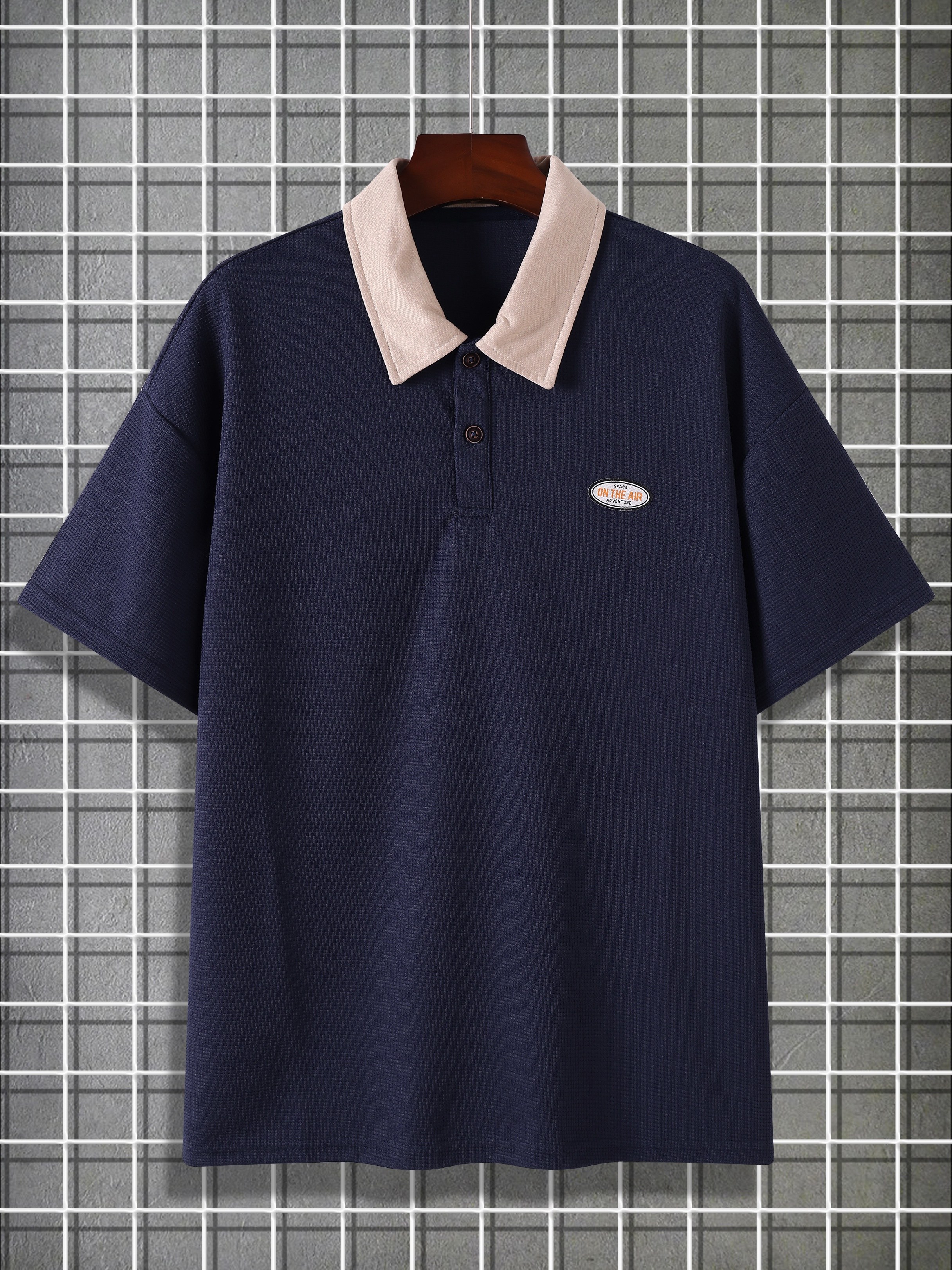 ★UMBRO★ HBL BLOKE OG Waffle Short Sleeve Collar T-Shirt Iv waffle print style men's color block short - Temu