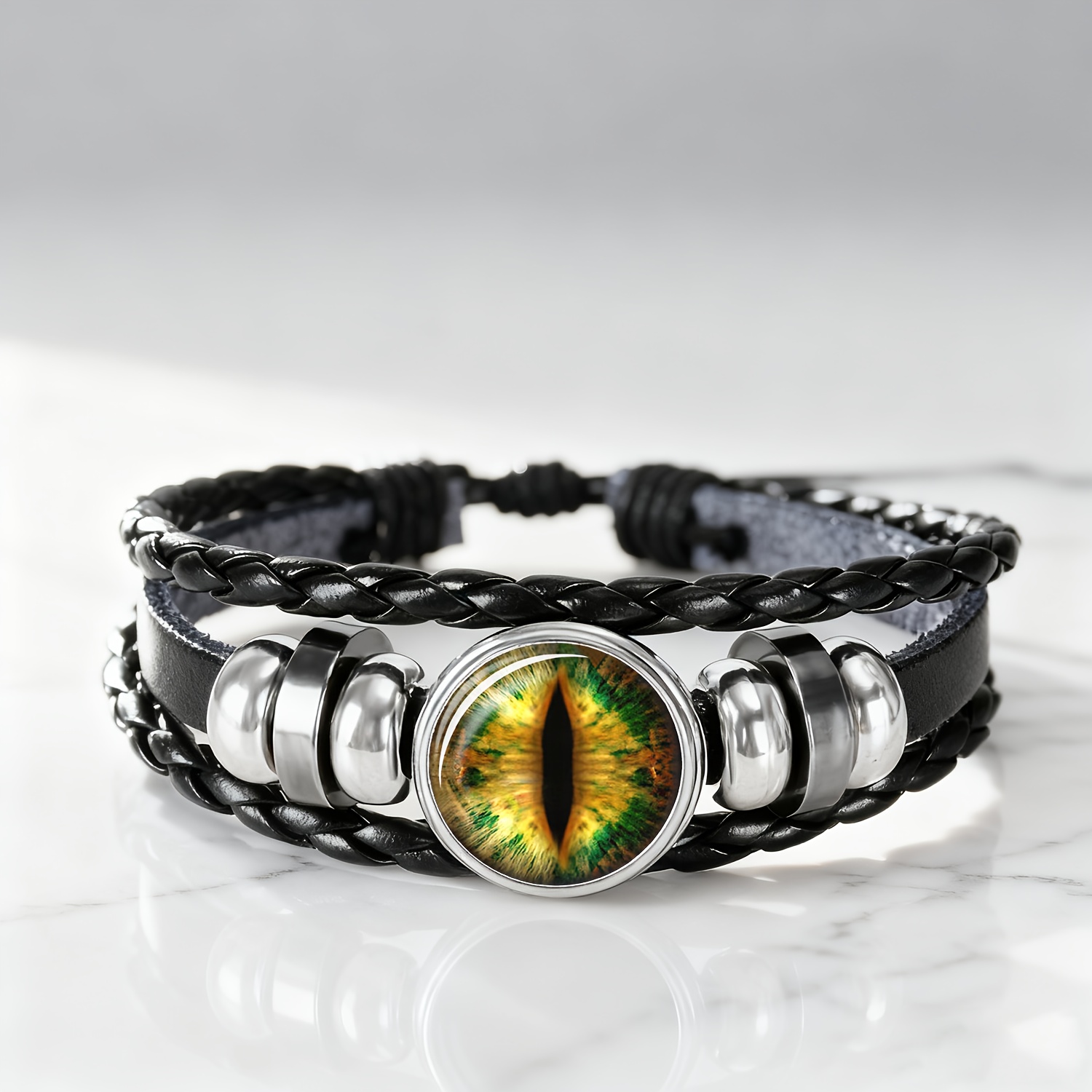 Men's Classic Colored Glass Pattern Bracelet