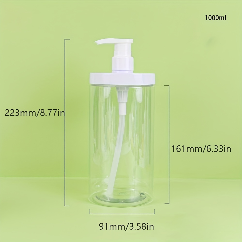 TEMU Großvolumige Nachfüllbare Pumpspenderflasche - Durchsichtig, Breiter Mund für Shampoo, Conditioner & Lotion - Langlebiges PET-Material,