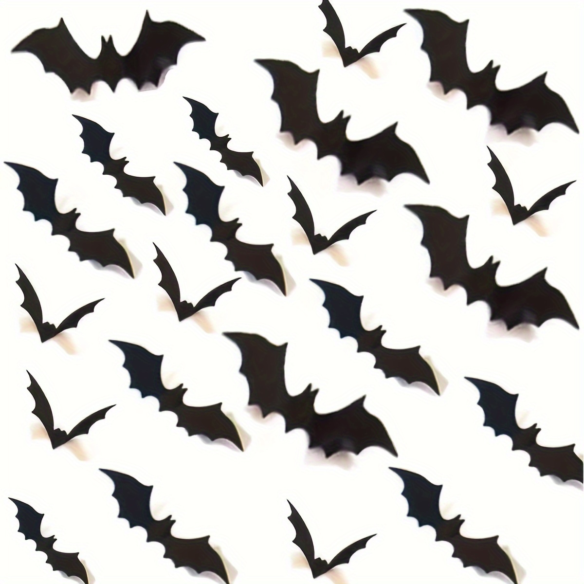 

12pcs 3d Black Bat Wall Decals, Hanging Bats Decorations, No-adhesive Easy Install, Party Supplies